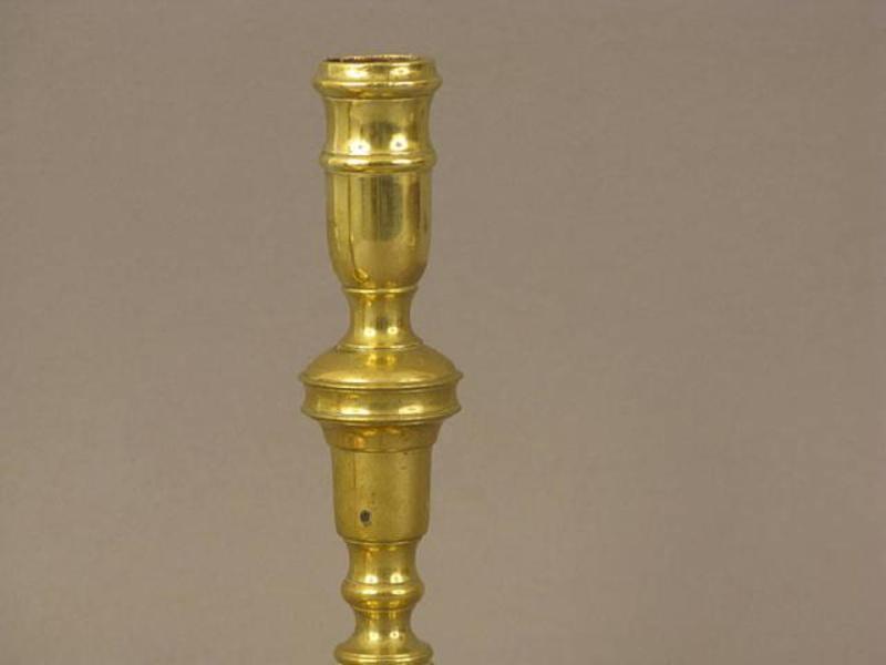 Pr. 18thc. Spanish Brass Candlesticks