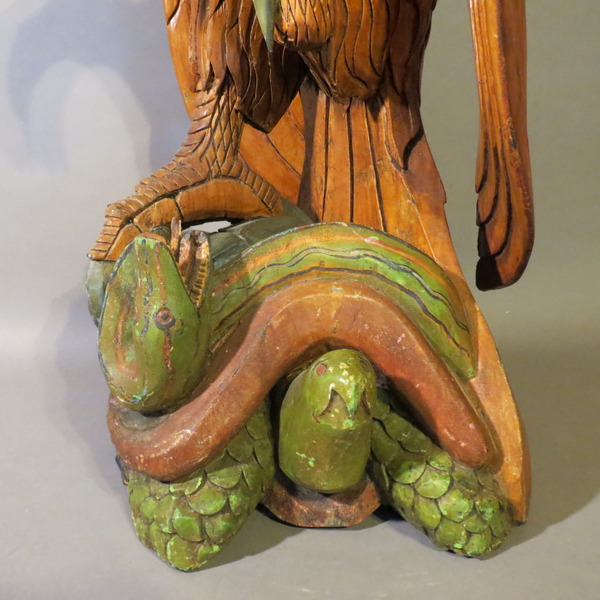 Eagle with Tortoise and Snake Carving