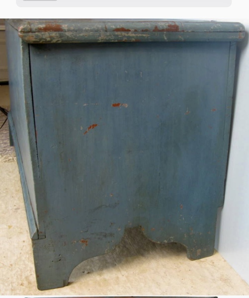 18thc. NY Original Blue Blanket Chest