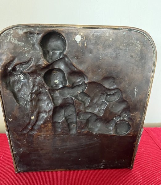 Brass Repousse Wall Box w/Cherubs