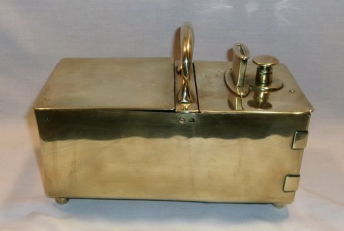 19thc. Brass Honor Tobacco Box
