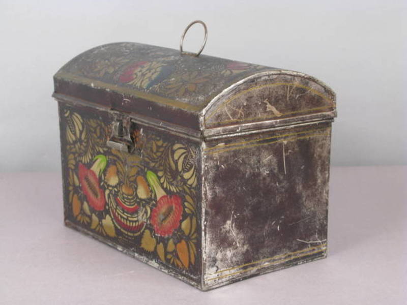 19thc. Tole Dometop Document Box