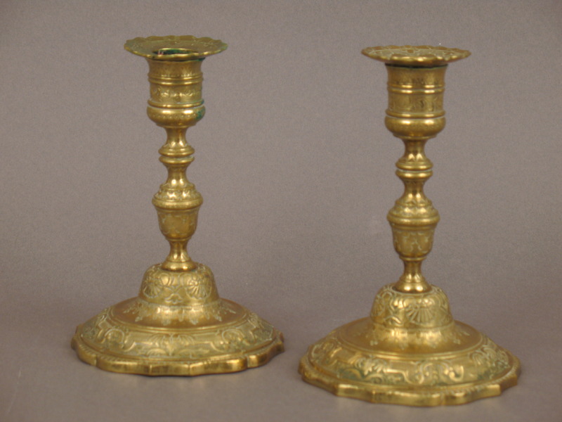 Pr. French Brass Candlesticks