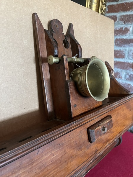 PA. Spoon Rack with Brass Mortar and Pestle