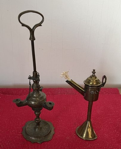 19thc. Miniature Whale Oil Lamps