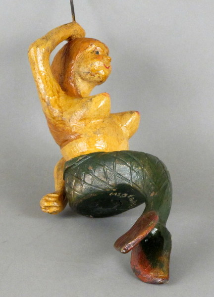 Mermaid Carved Folk Decoy