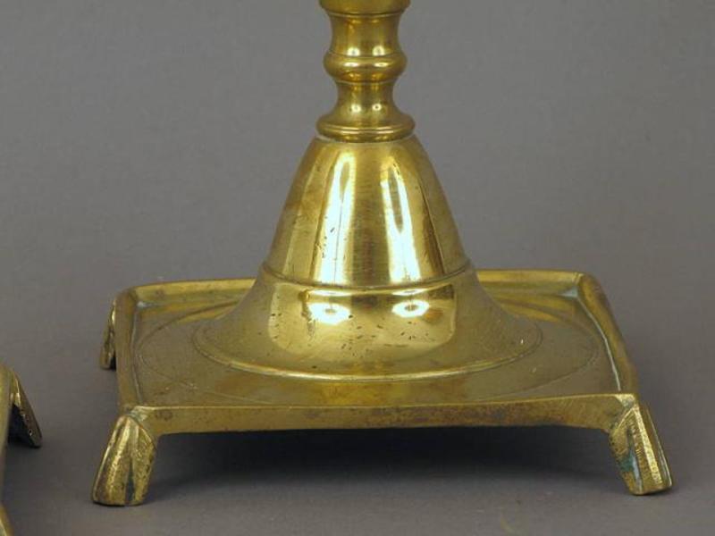 Pr. 18thc. Spanish Brass Candlesticks