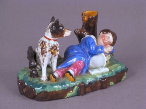 19thc. Story Figure Spill Vase