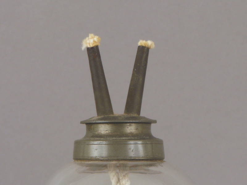 Pr. Early 19thc. Sandwich Glass Whale Oil Lamps