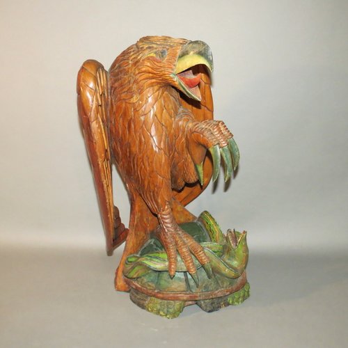 Eagle with Tortoise and Snake Carving