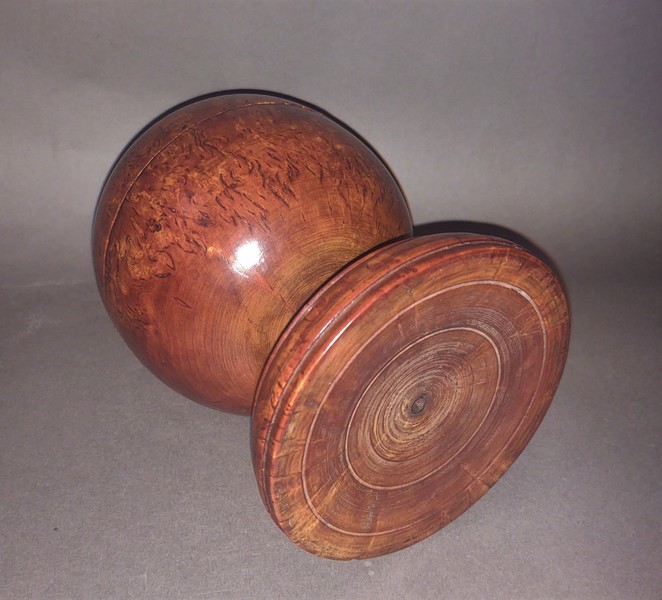 19thc. Burl Spherical Container