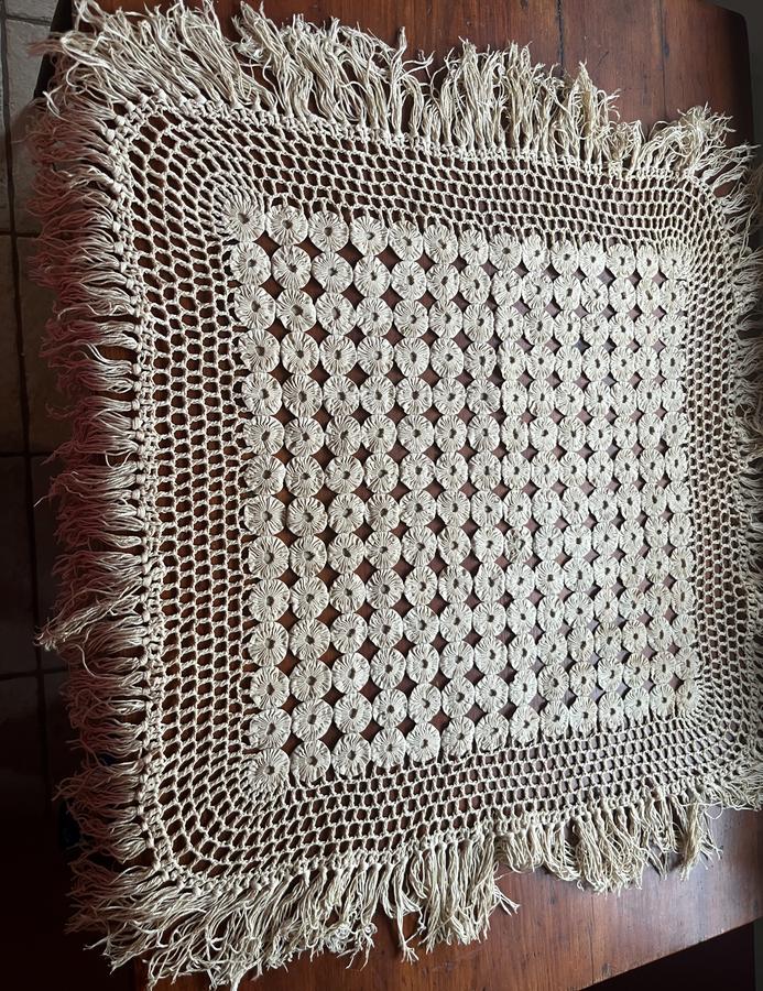 Crocheted and Yo-yo Table Mat