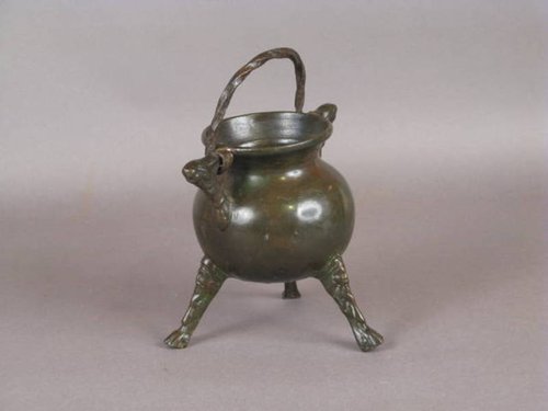18thc. Bronze Miniature Cauldron