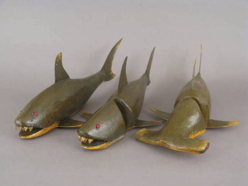 Group of Shark Decoys