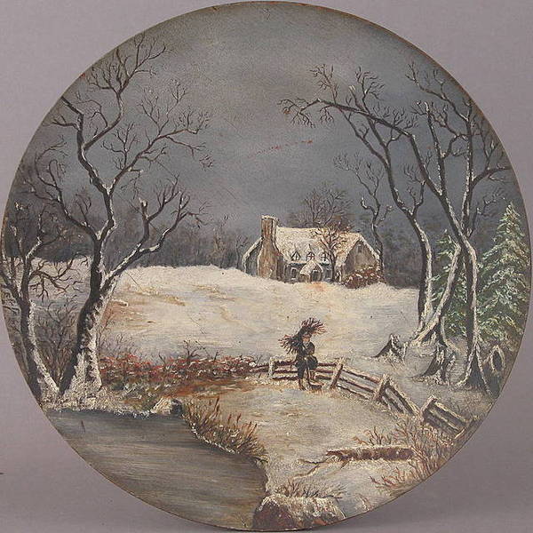 Winter Scene Painting 1882