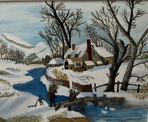 Naive Winter Scene Painting