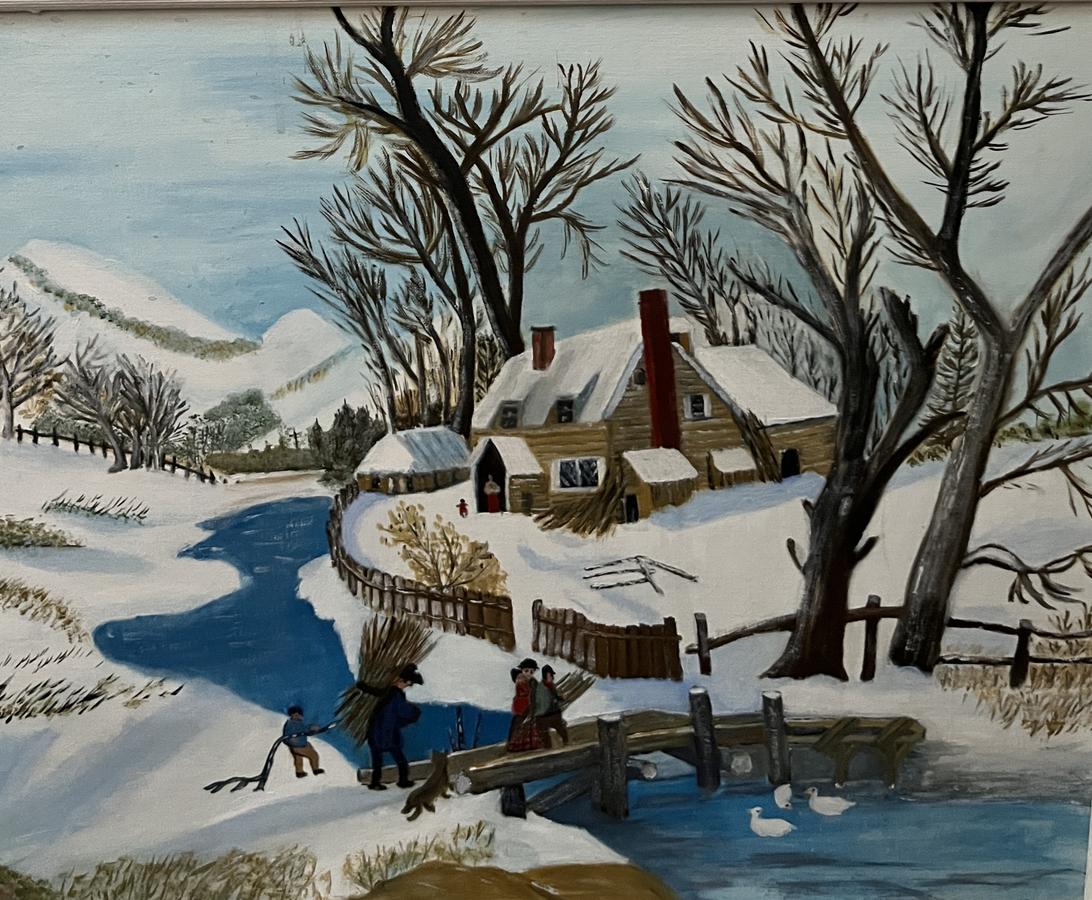 Naive Winter Scene Painting