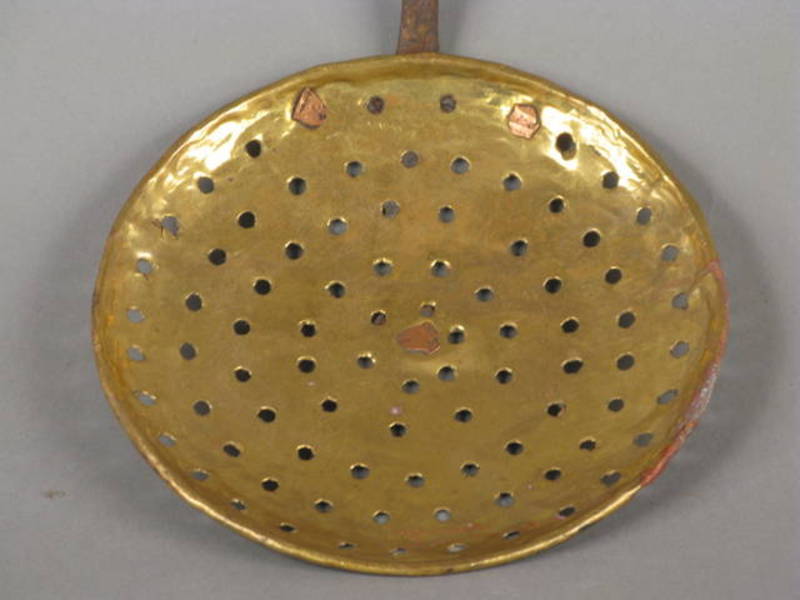 18thc. Brass and Iron Strainer