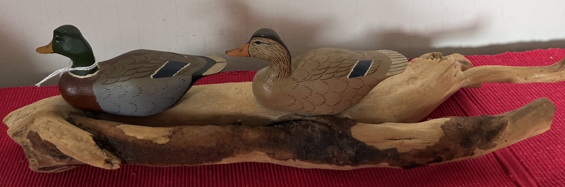 Miniature Mallards on Driftwood
