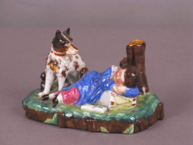 19thc. Story Figure Spill Vase