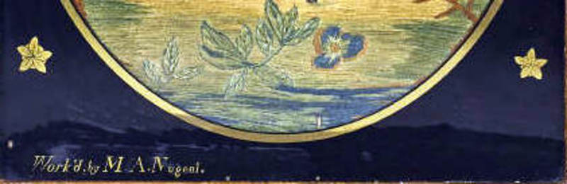 19thc. Silk Embroidery Signed