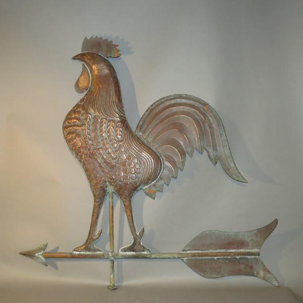 Rooster Copper Weathervane on Arrow