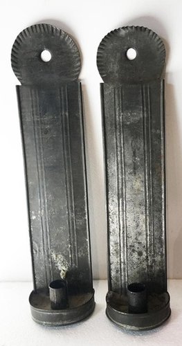 Pr 19thc. Tin Wall Sconces