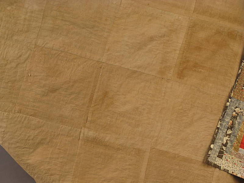 19thc. Lightning Log Cabin Quilt w/Cut Corners