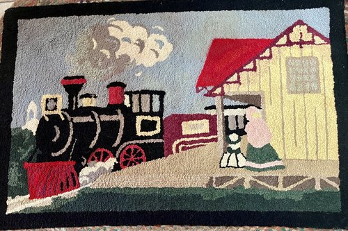 Train Hooked Rug