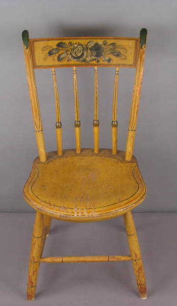 19thc. Maine Painted Dressing Table and Chair