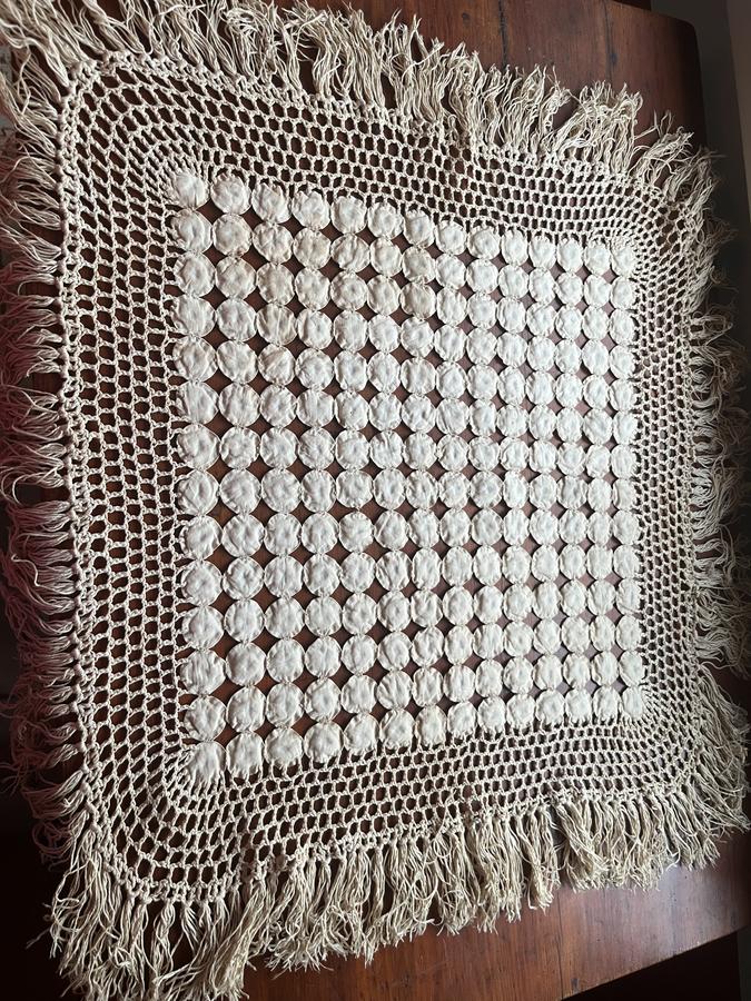 Crocheted and Yo-yo Table Mat