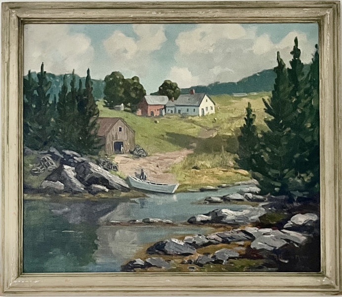 Oil Painting Maine Coastal Scene