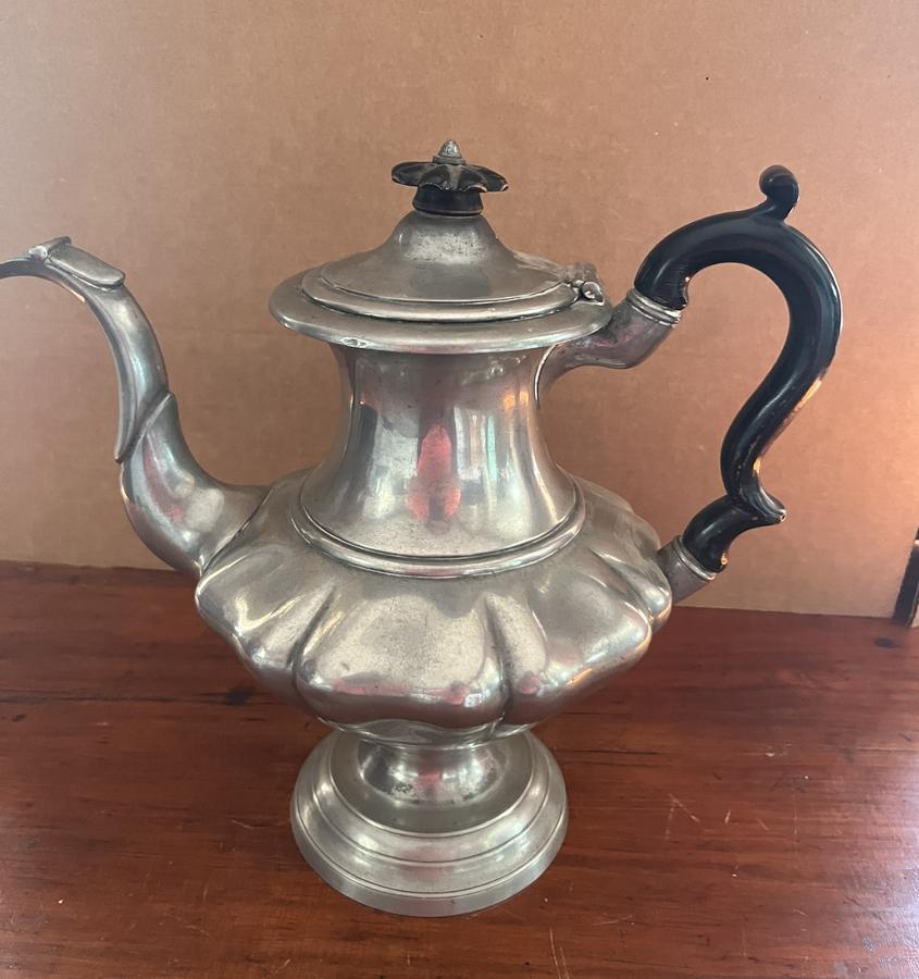 19thc. English Pewter Coffee Pot