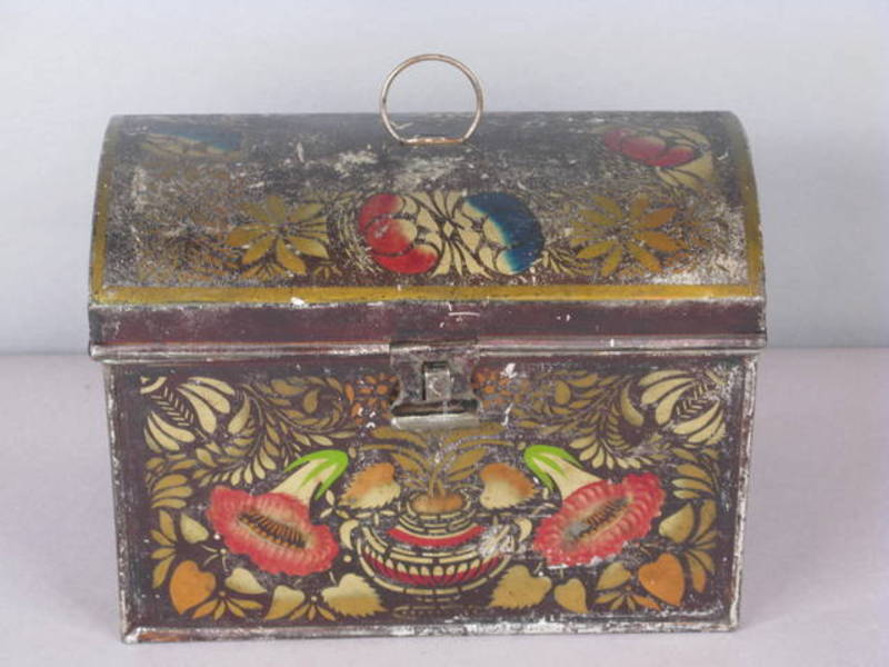 19thc. Tole Dometop Document Box