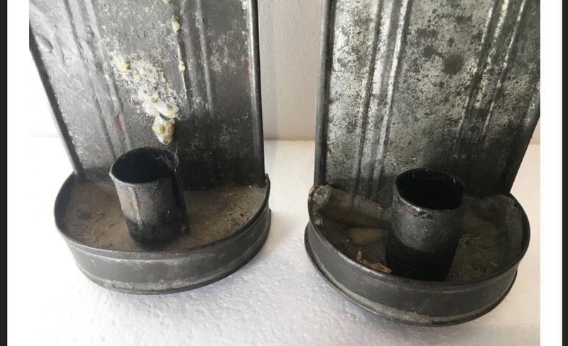 Pr 19thc. Tin Wall Sconces