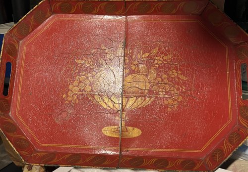 Red Tole Tray