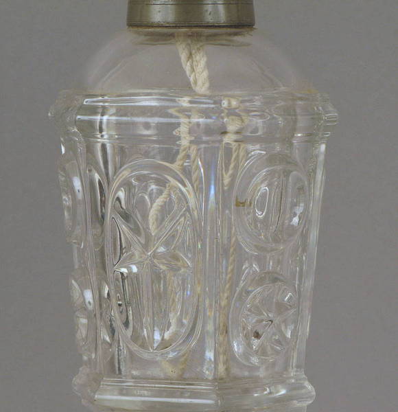 Pr. Early 19thc. Sandwich Glass Whale Oil Lamps