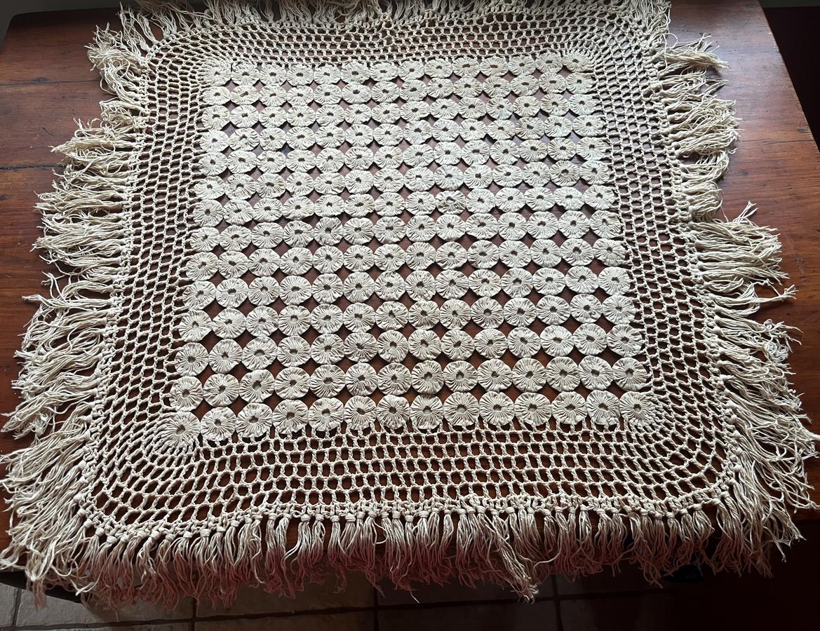 Crocheted and Yo-yo Table Mat