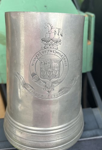 Pewter Trophy Glass Bottom Mug
