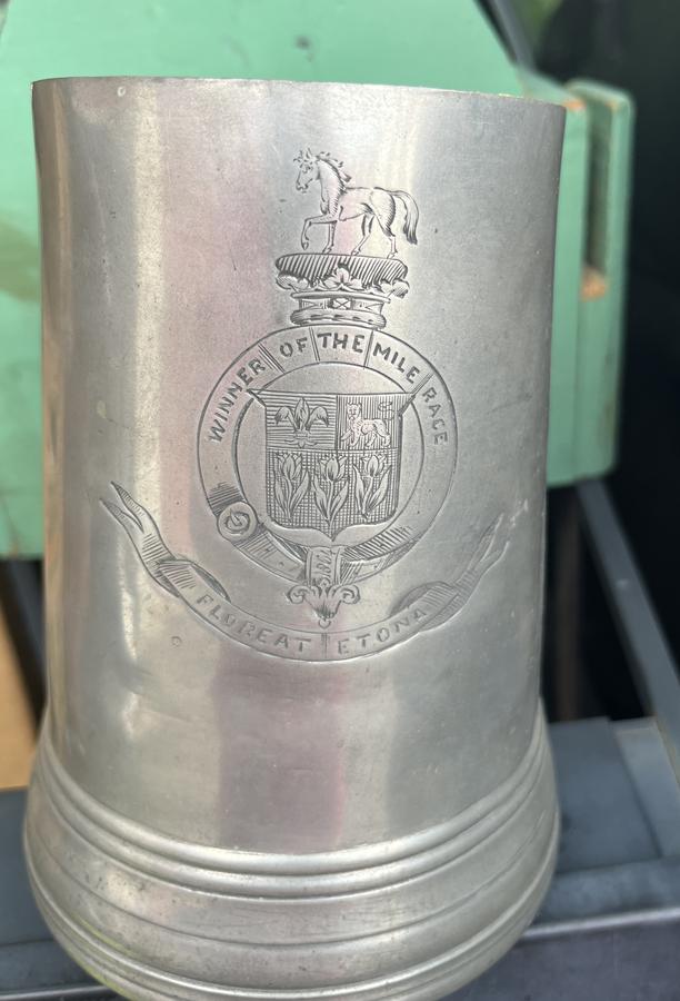 Pewter Trophy Glass Bottom Mug
