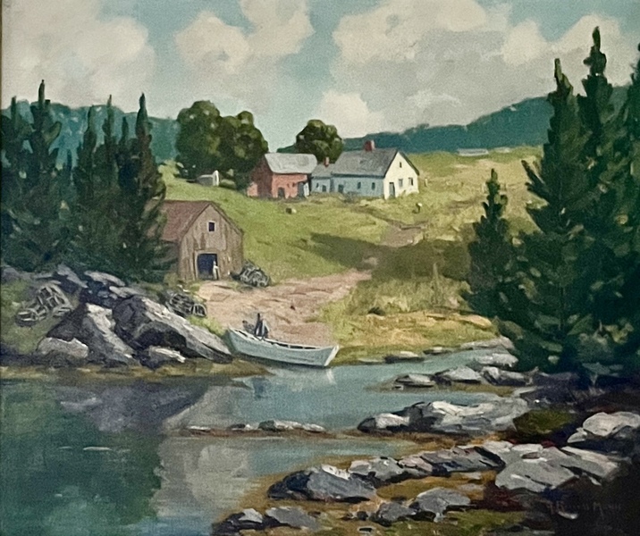 Oil Painting Maine Coastal Scene