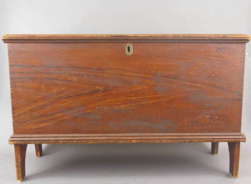 Early 19thc. Grain Painted Small Blanket Chest