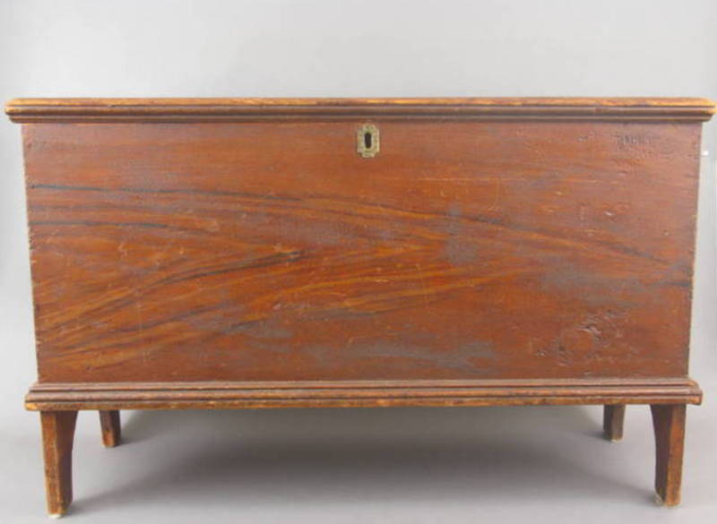 Early 19thc. Grain Painted Small Blanket Chest