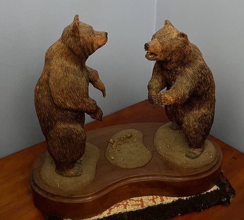 Wood Carving of Bears
