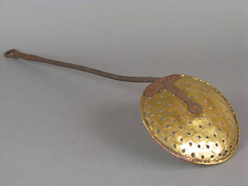 18thc. Brass and Iron Strainer