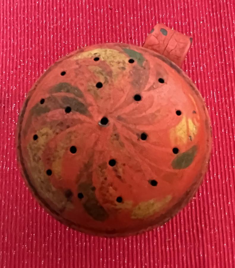 Red Decorated Tole Shaker