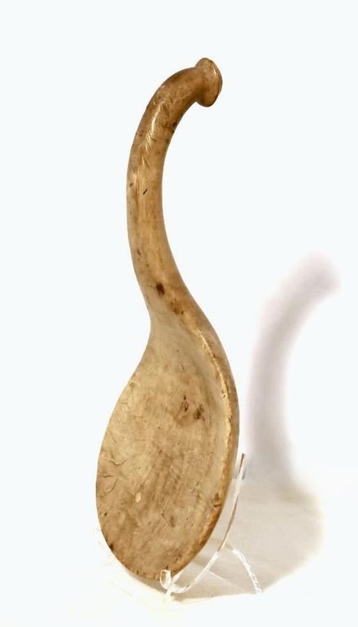 Butter Paddle, with Unusual Button-Shaped Handle