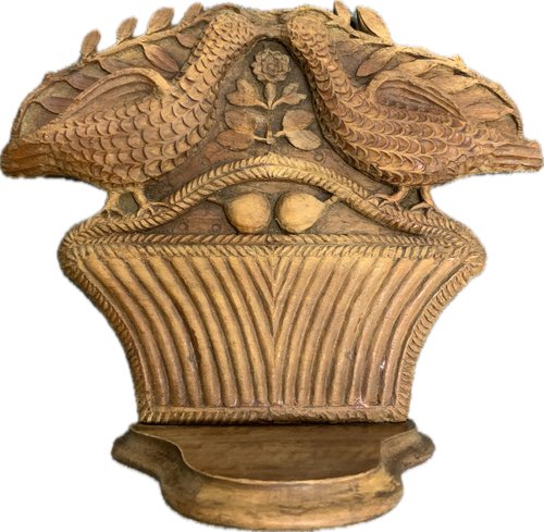 Hand Carved Walnut Wall Bracket