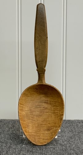 Carved Maple Butter Spoon having a Figured Bowl