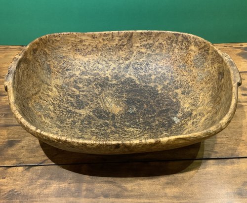 Large Burl Bowl with Lug Handles